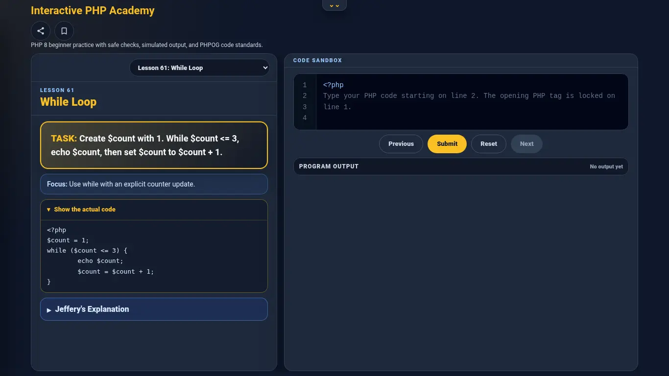 The Interactive PHP Academy Is Open