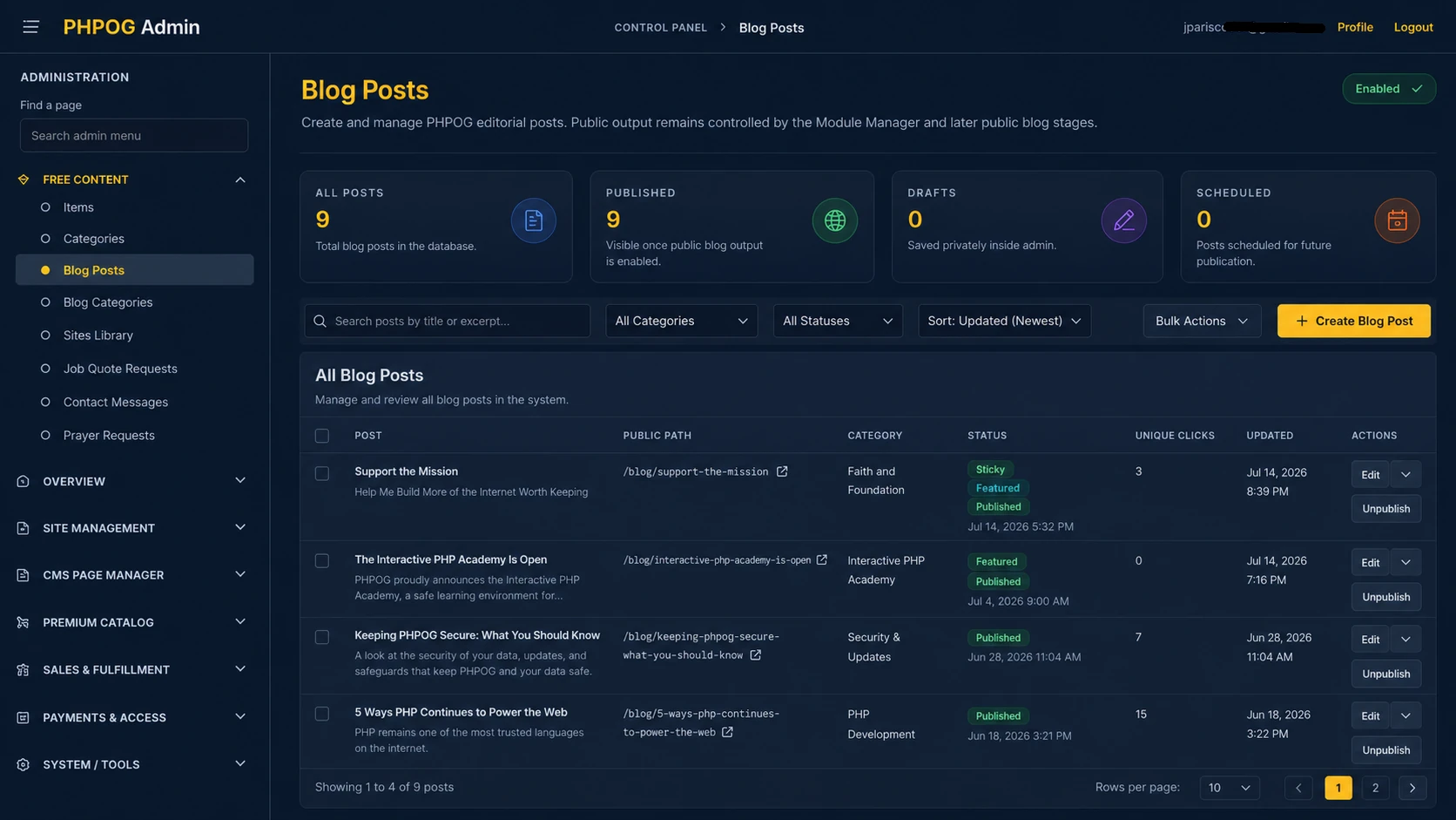 PHPOG CMS 4.00 Is Complete: 23 Years of Learning, Coding and Refinement