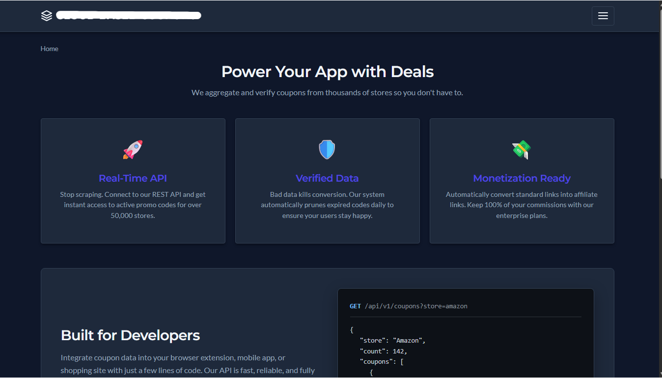Coupon Search Site (Consumer Side) screenshot