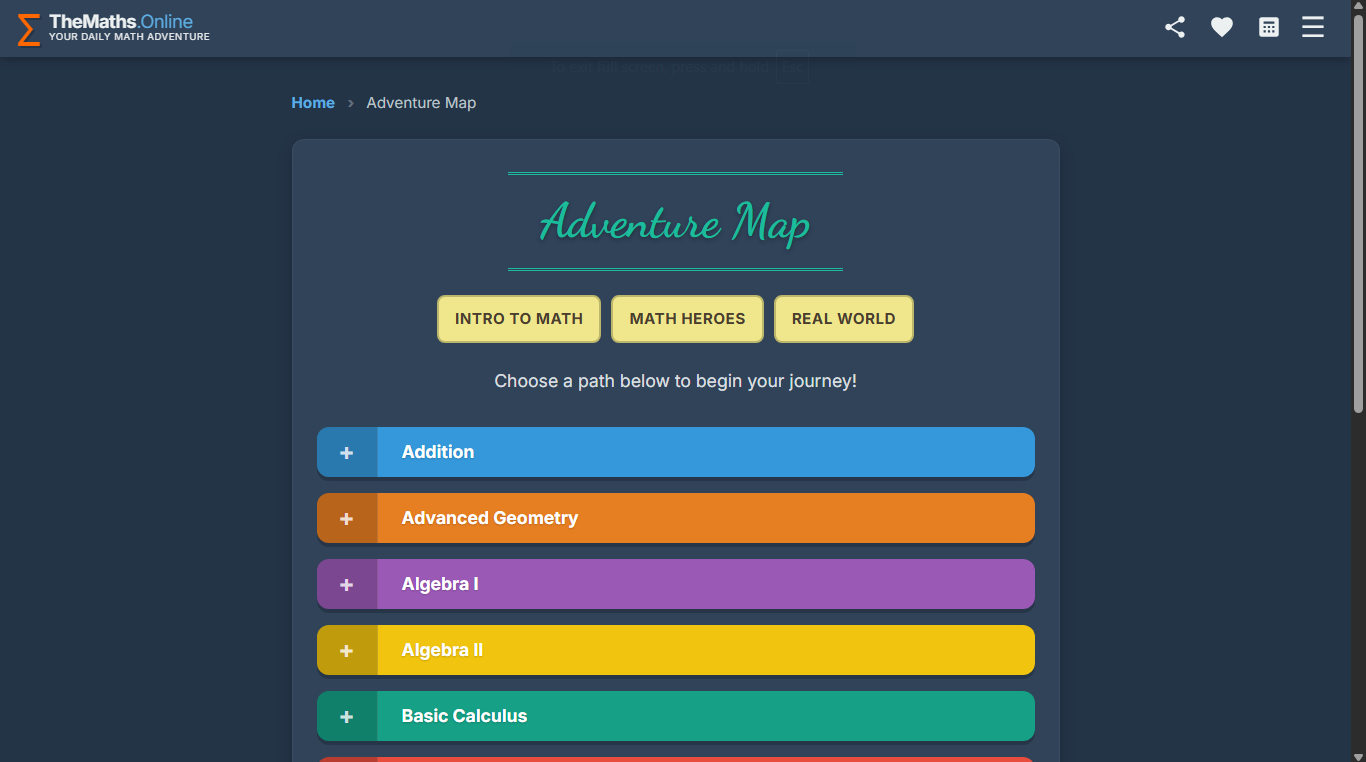 TheMaths.Online screenshot